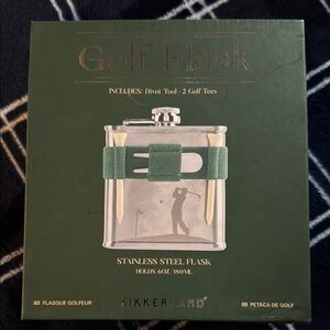 Kikkerland Stainless Steel Golf Flask Set